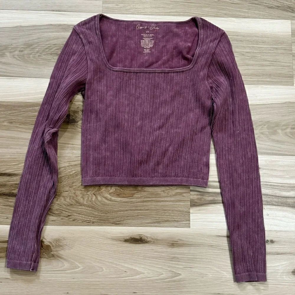 Gypsy and Jade Long Sleeve Cropped Top Shirt Women’s Medium